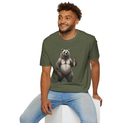 Beer Drinking Grizzly Bear T-Shirt