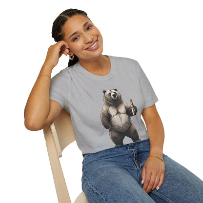 Beer Drinking Grizzly Bear T-Shirt