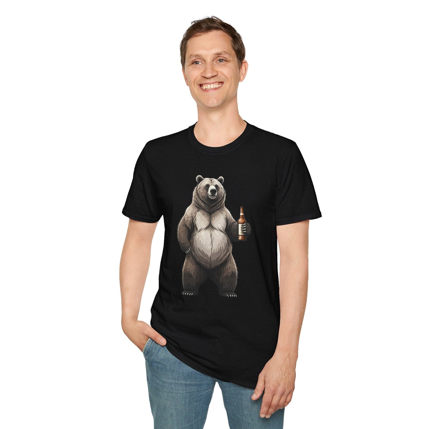 Beer Drinking Grizzly Bear T-Shirt