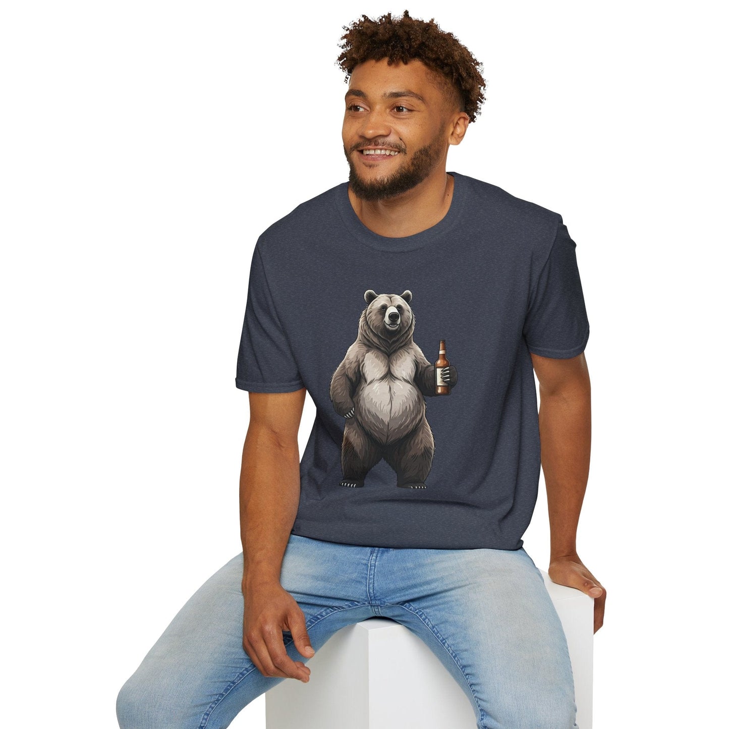 Beer Drinking Grizzly Bear T-Shirt