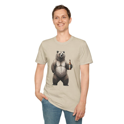 Beer Drinking Grizzly Bear T-Shirt