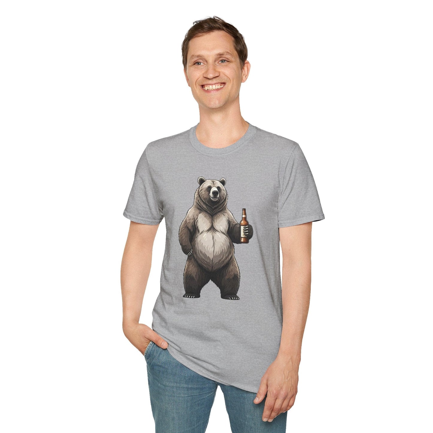 Beer Drinking Grizzly Bear T-Shirt