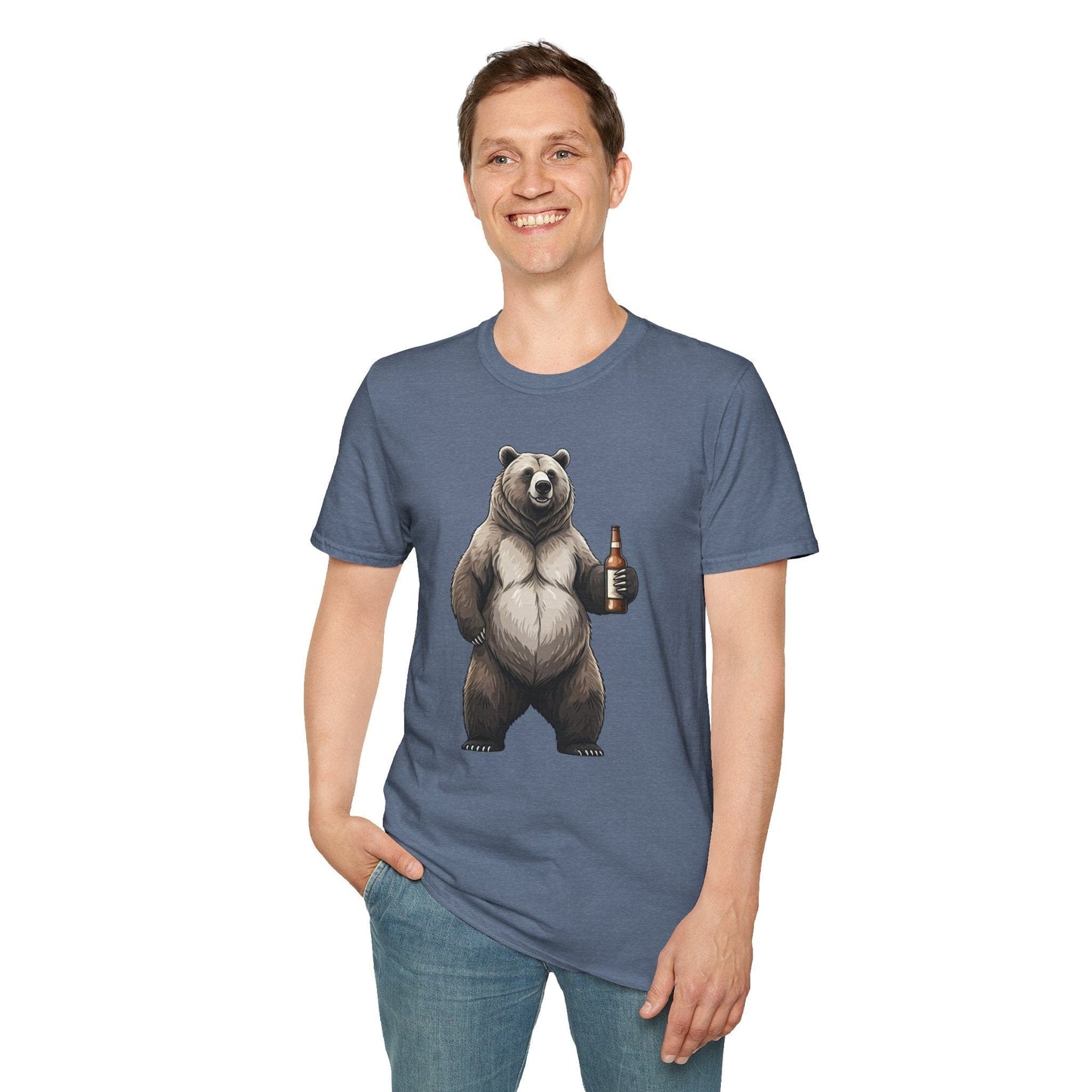 Beer Drinking Grizzly Bear T-Shirt